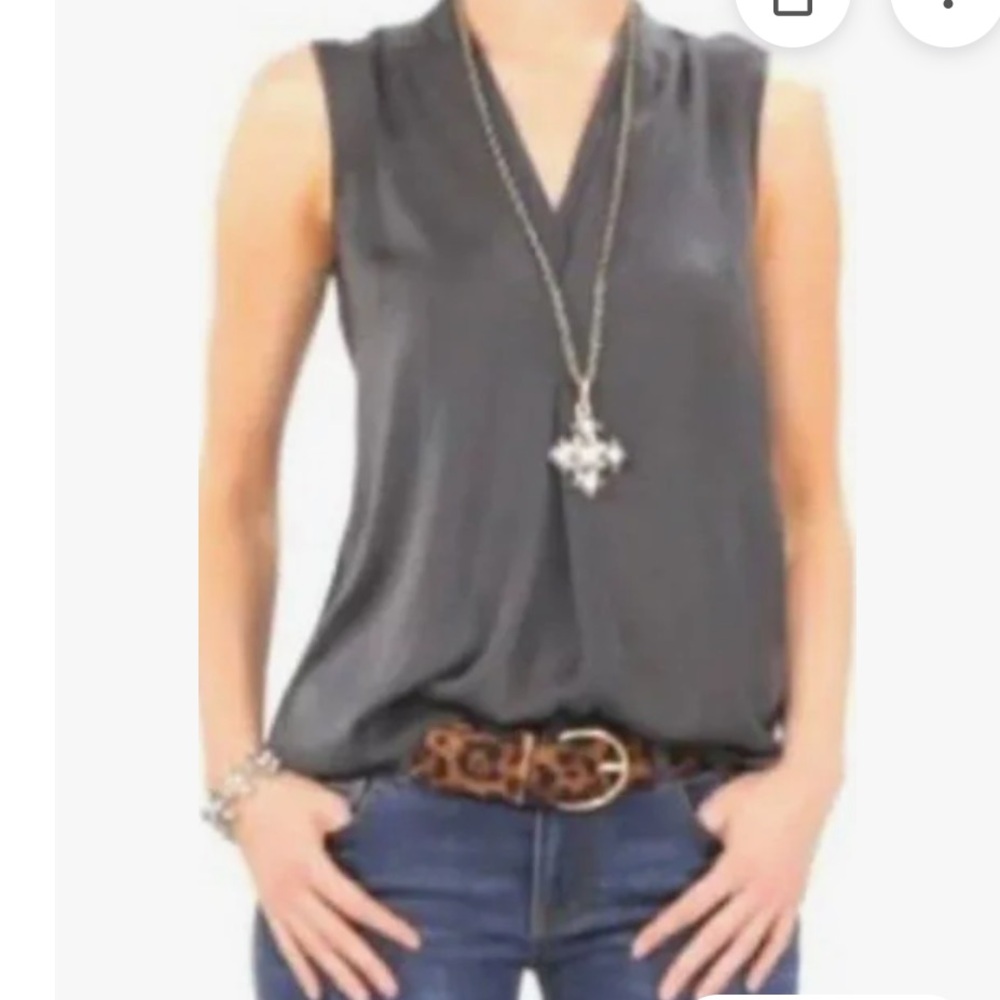CAbi Charcoal Blouse Size L